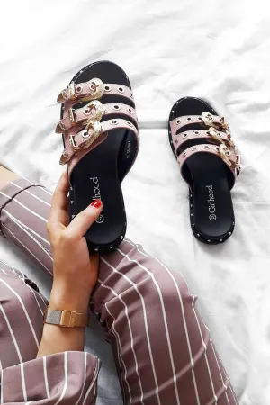 Pink Triple Buckle Sandals - Winslow