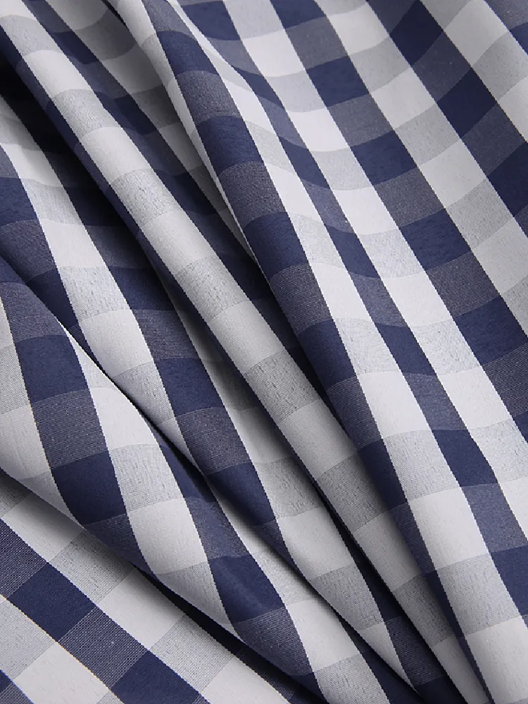 Plaid Print Puff Sleeve Irregular Spliced Shirt Casual Maxi Dress For Women