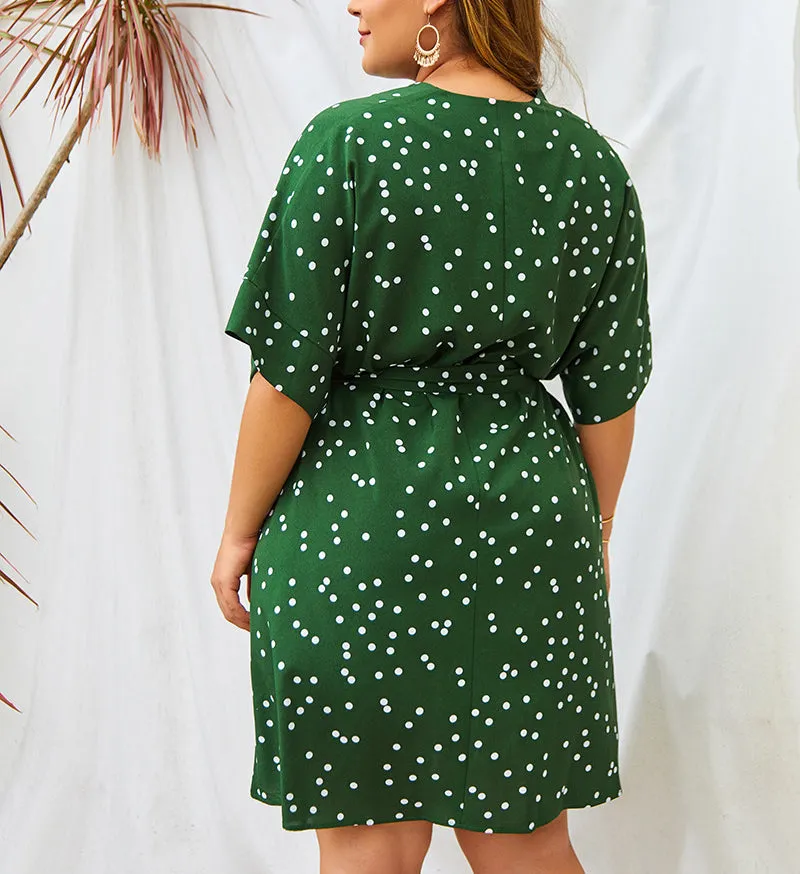 Plus Size Polk Dot Sexy Dress