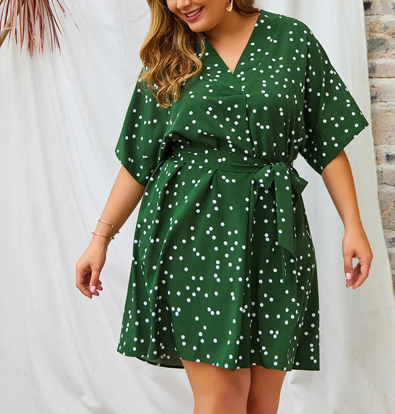 Plus Size Polk Dot Sexy Dress