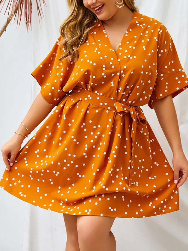 Plus Size Polk Dot Sexy Dress