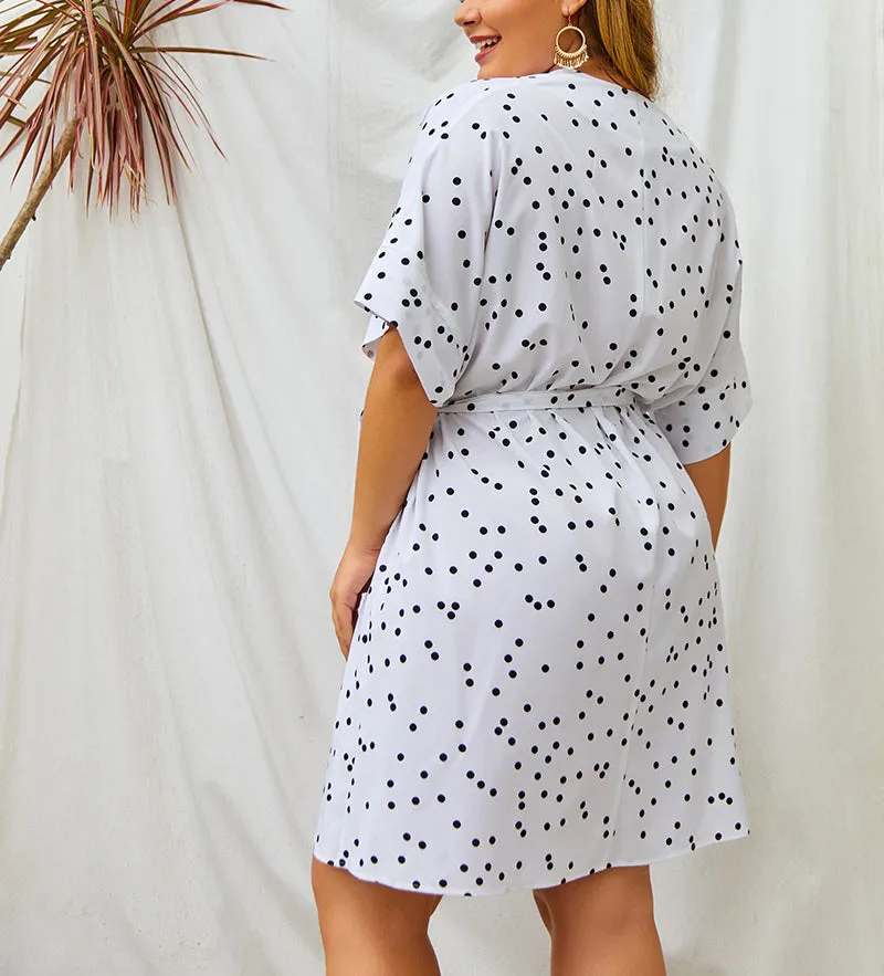 Plus Size Polk Dot Sexy Dress