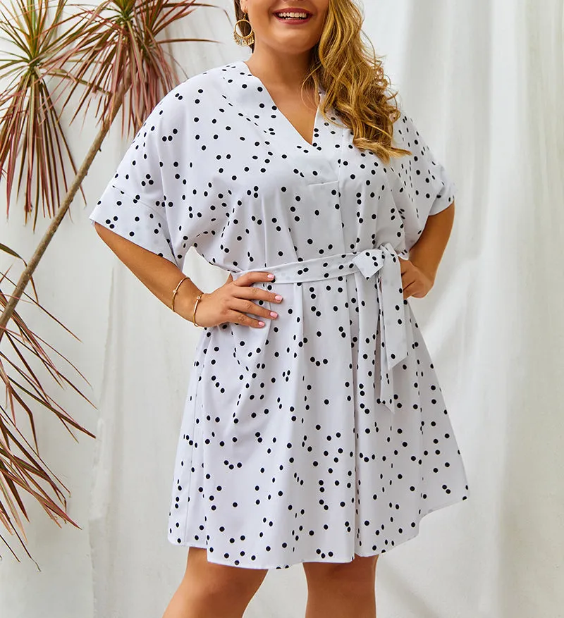 Plus Size Polk Dot Sexy Dress