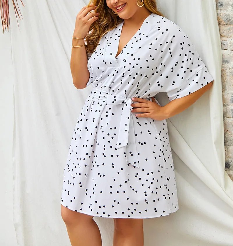 Plus Size Polk Dot Sexy Dress