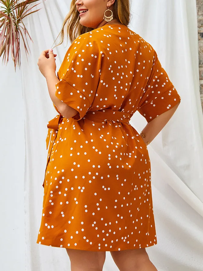 Plus Size Polk Dot Sexy Dress