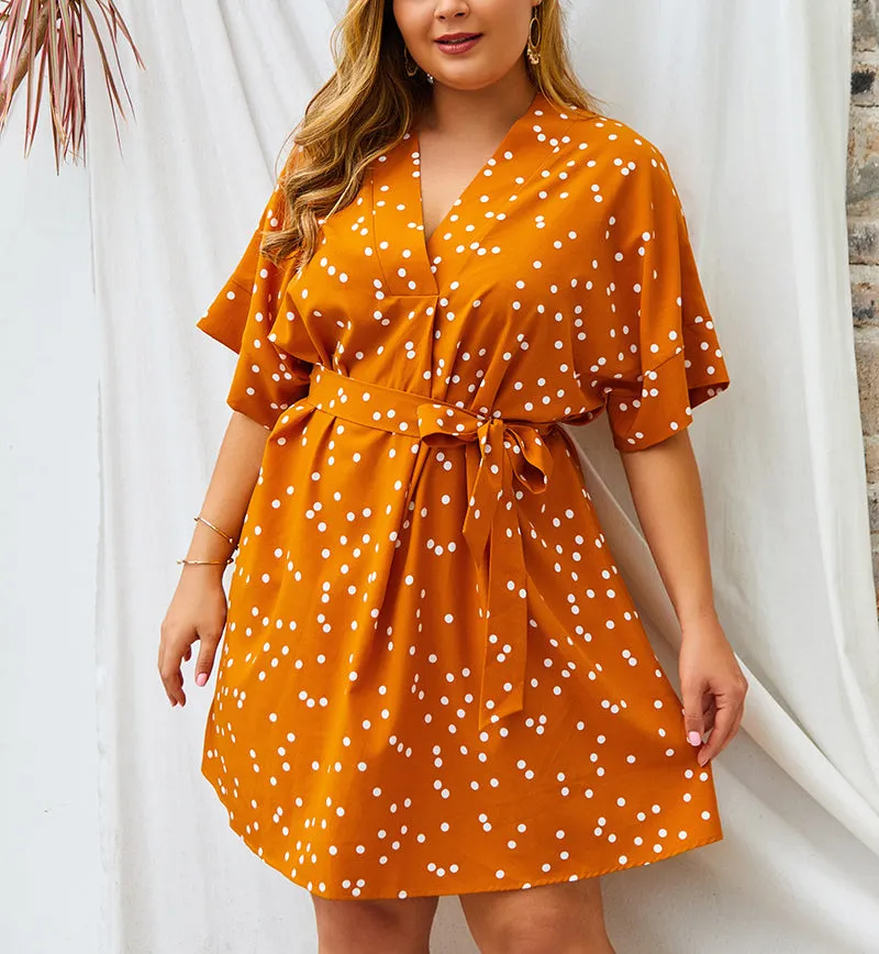 Plus Size Polk Dot Sexy Dress