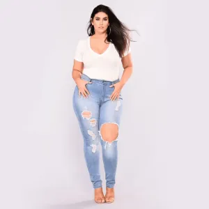 Plus Size Ripped Skinny Jeans
