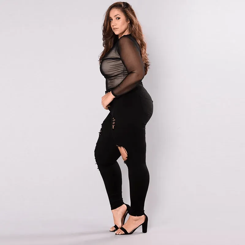 Plus Size Ripped Skinny Jeans