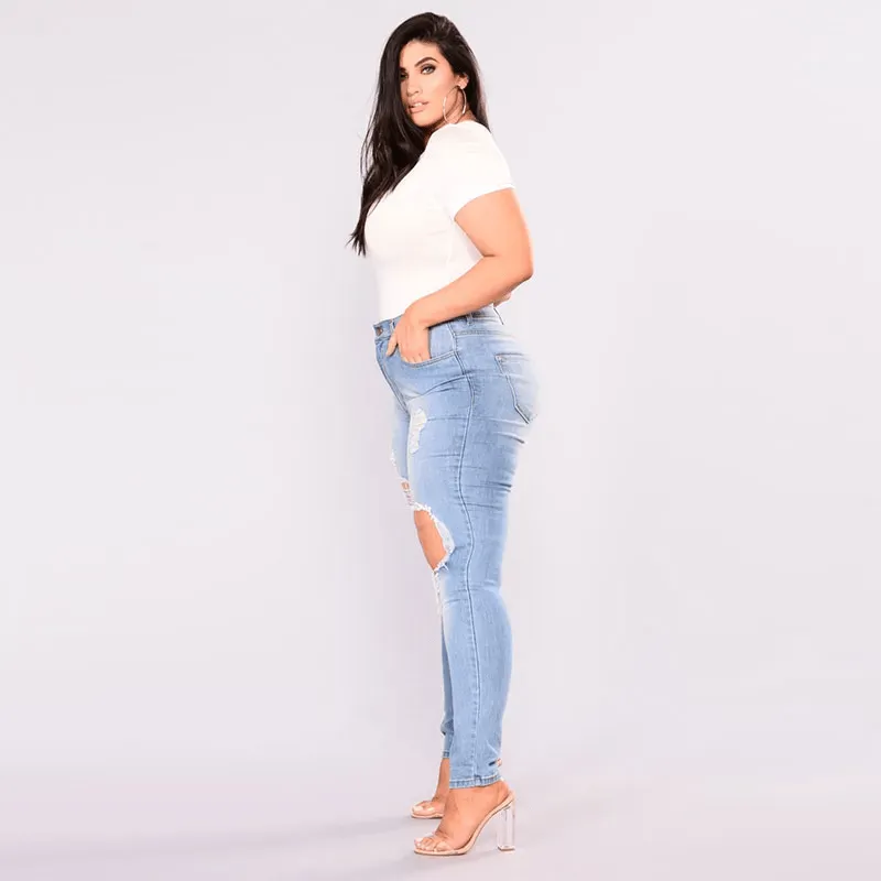 Plus Size Ripped Skinny Jeans