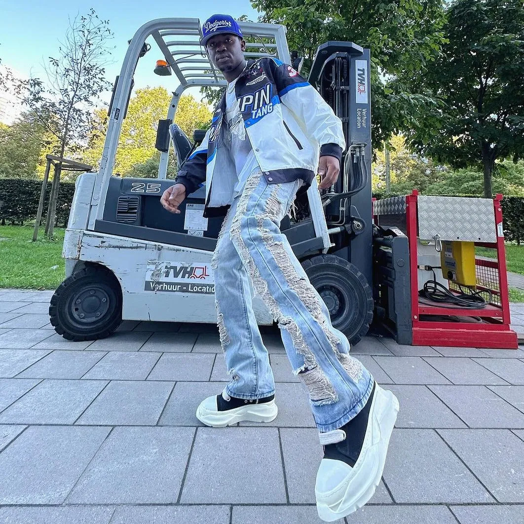 PM | Street Side Ripped Straight Jeans