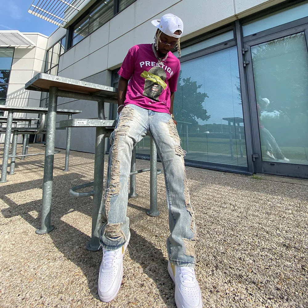 PM | Street Side Ripped Straight Jeans