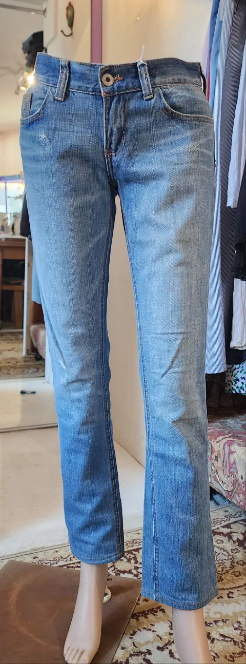 Pre-Loved Jeans - Hallister Distressed Denim Straight Leg Jean Sz 26