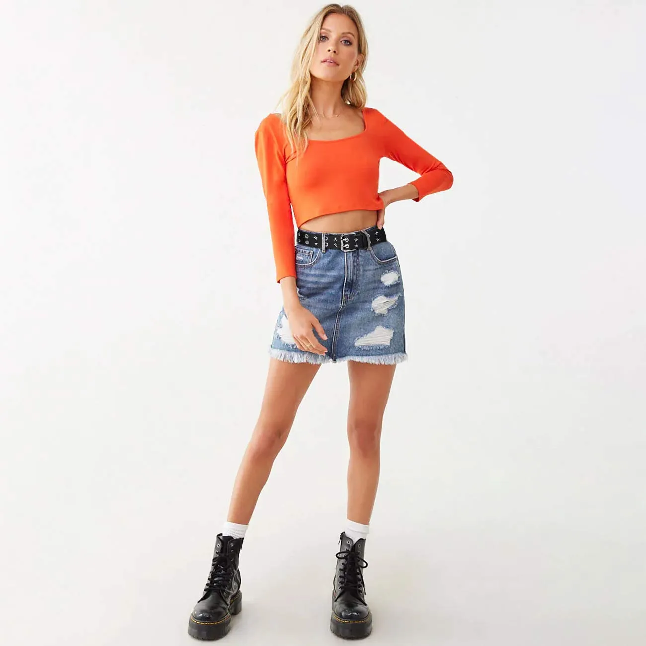 Punk Rivet Studded Belt Goth Row Pyramid Square Bead PU Leather Vintage Punk Rock Grommet Belt for Jeans Pants
