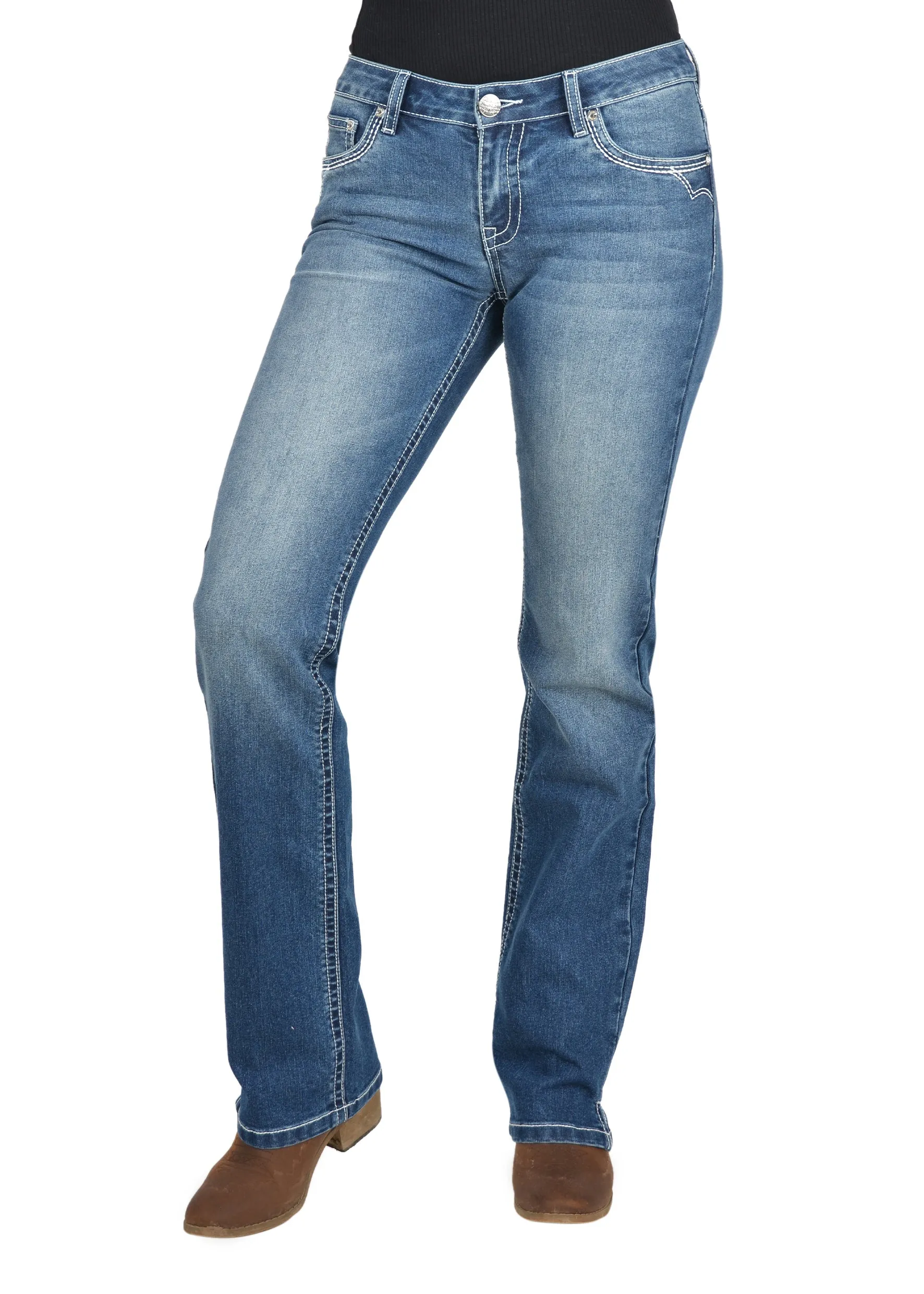 Pure Western Maryanne Straight Leg Ladies Jean Morning Sky