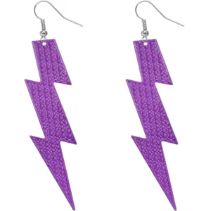Purple Thunder Lightning Bolt Earrings