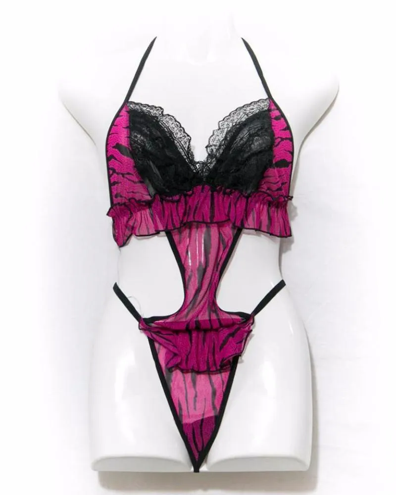 Pussy Cat Lingerie Set - Hot Pink