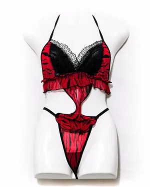 Pussy Cat Lingerie Set - Hot Red
