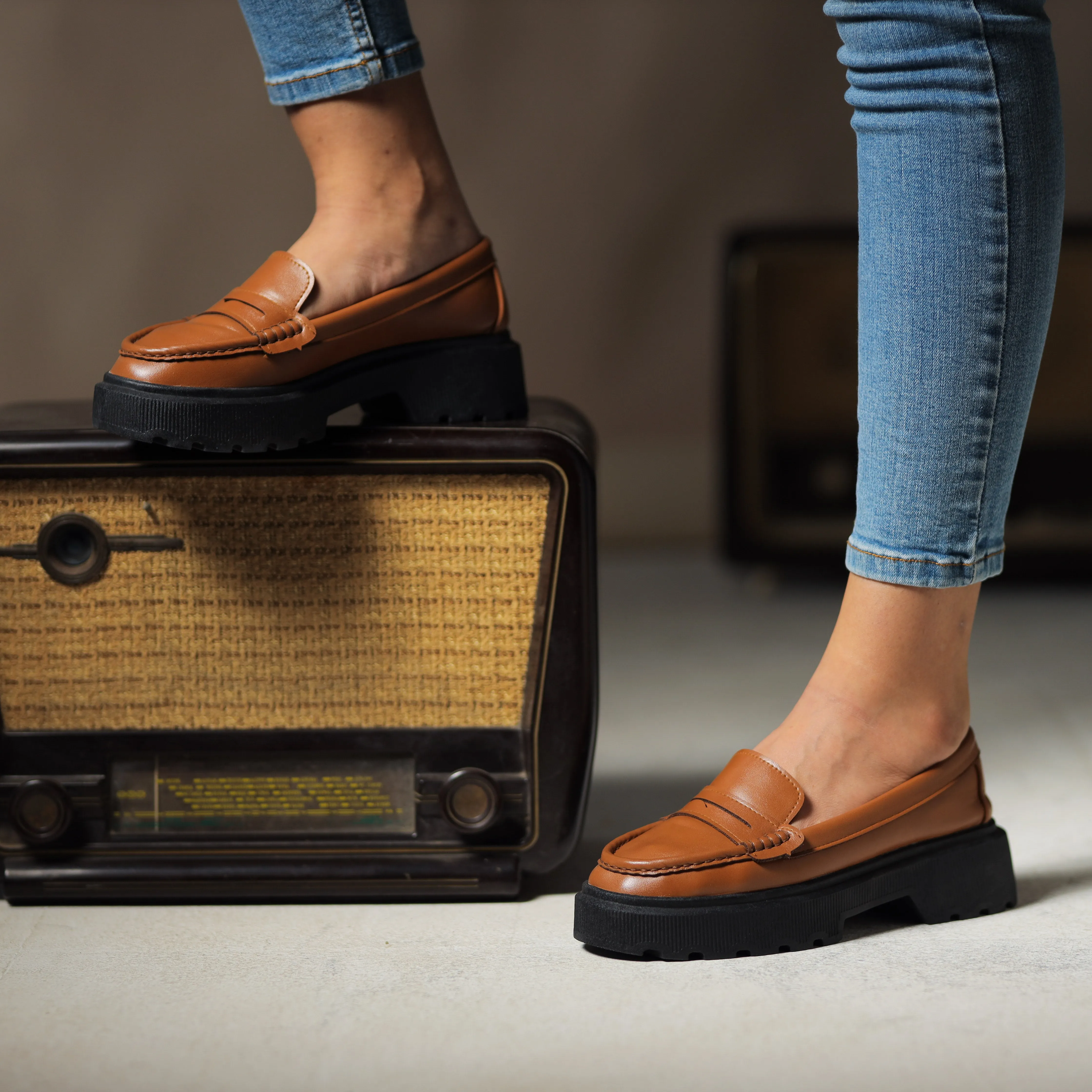 Quality Leather Chunky Loafers - Havan