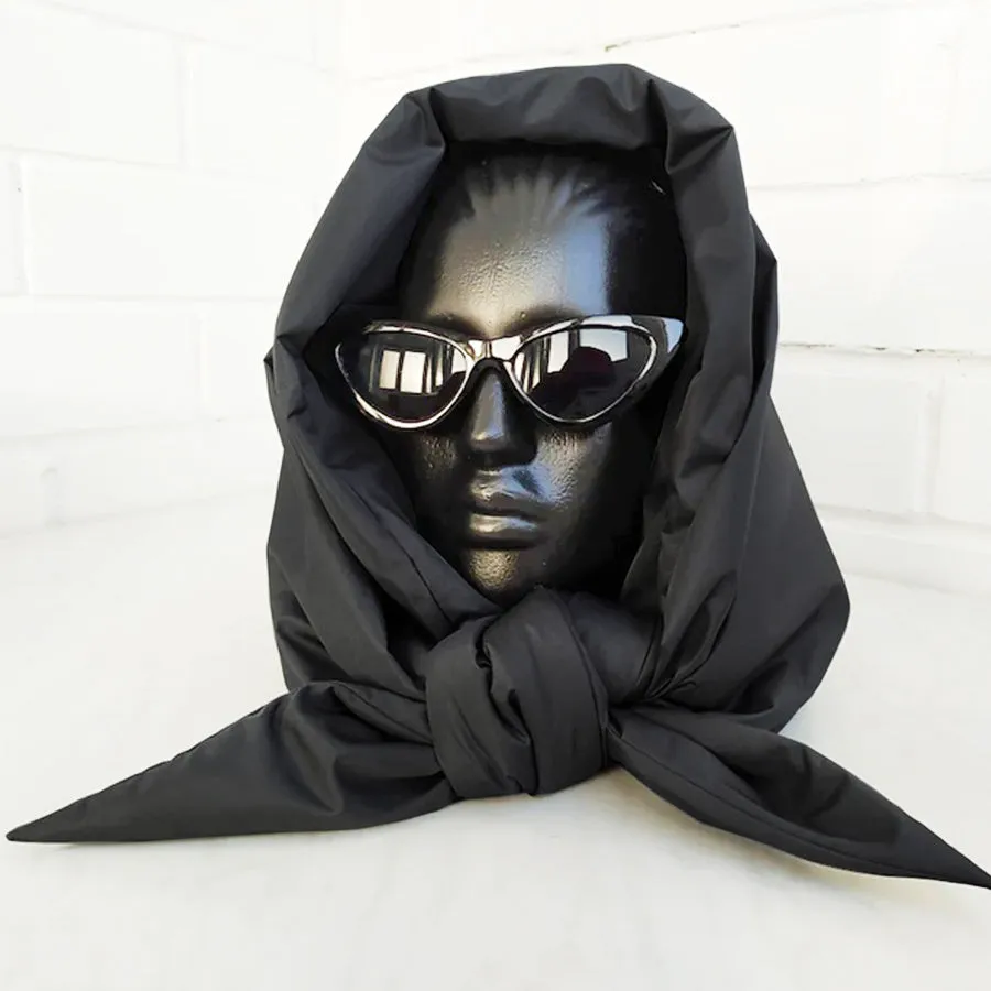 Quilted Headscarf Puffer Scarf Triangle Shawl Hood