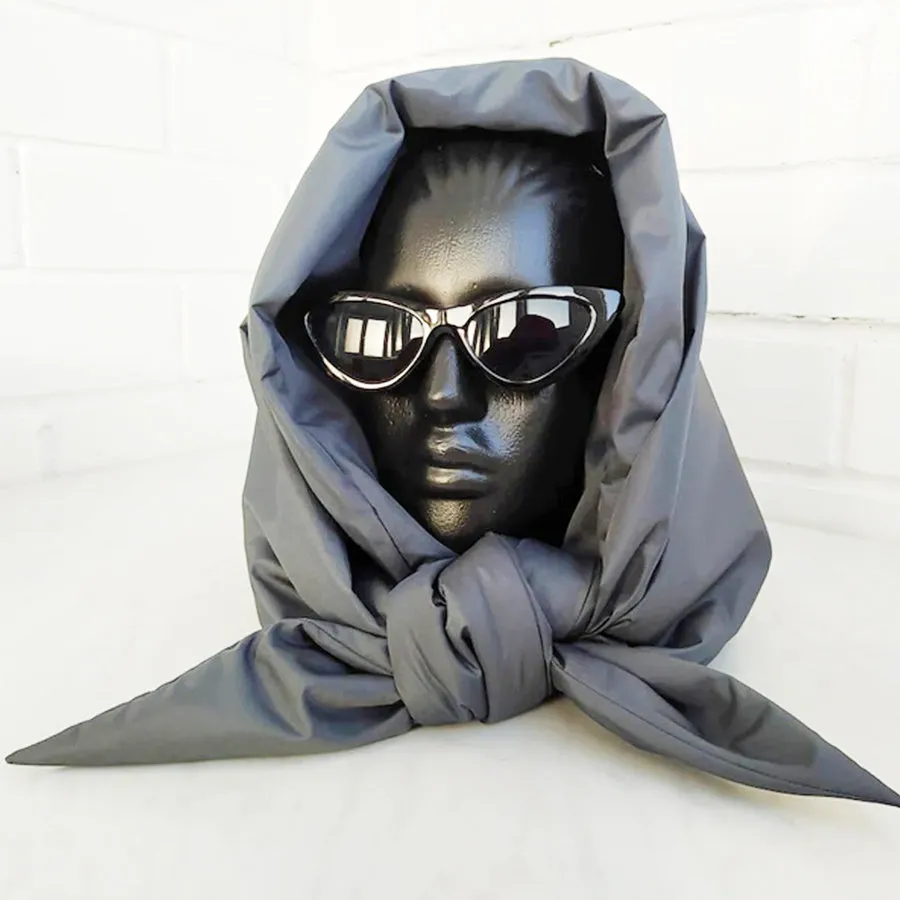 Quilted Headscarf Puffer Scarf Triangle Shawl Hood