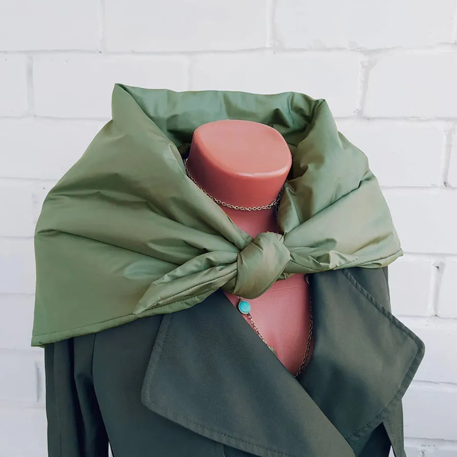 Quilted Headscarf Puffer Scarf Triangle Shawl Hood