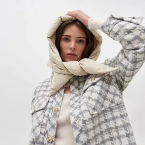 Quilted Headscarf Puffer Scarf Triangle Shawl Hood