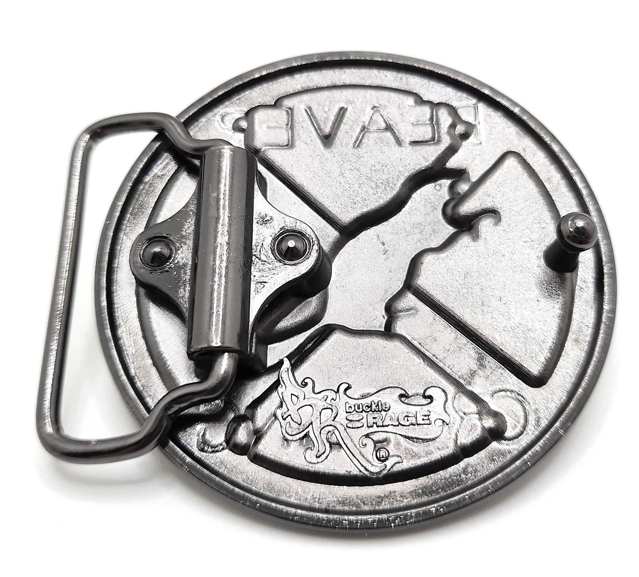 "BEAVER CROSSING" Funny Vulgar Belt Buckle