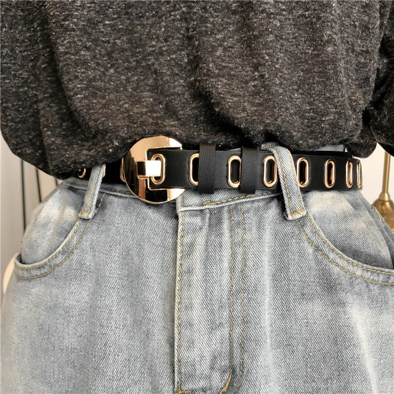 "PUNK OVAL HOLE" BLACK BELT K122818