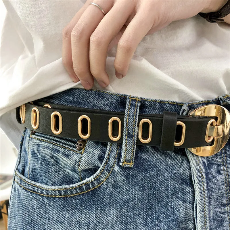 "PUNK OVAL HOLE" BLACK BELT K122818