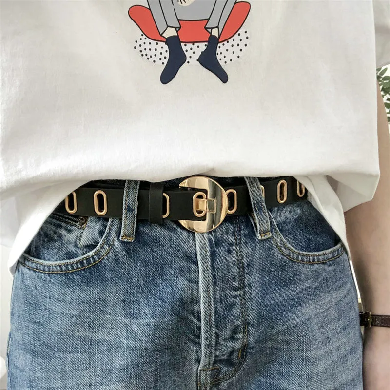 "PUNK OVAL HOLE" BLACK BELT K122818