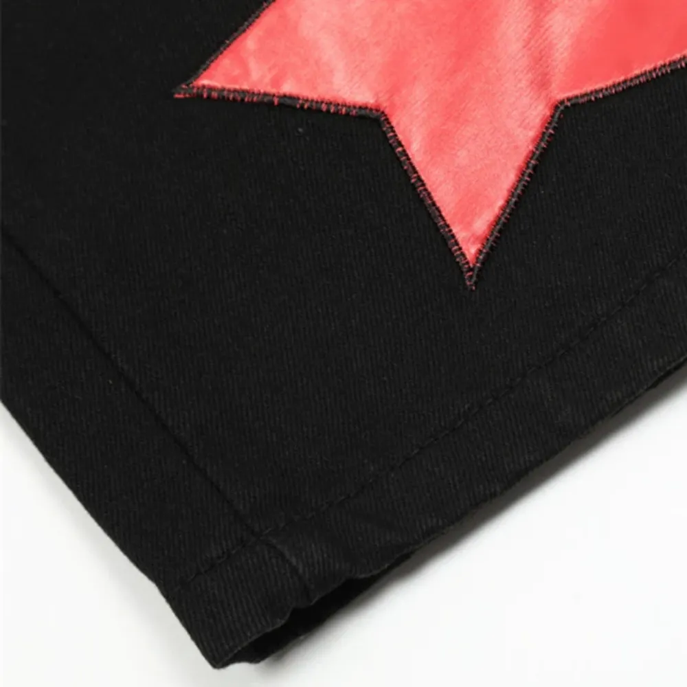 "Vintage Flame Embroidery Straight Leg" Jeans