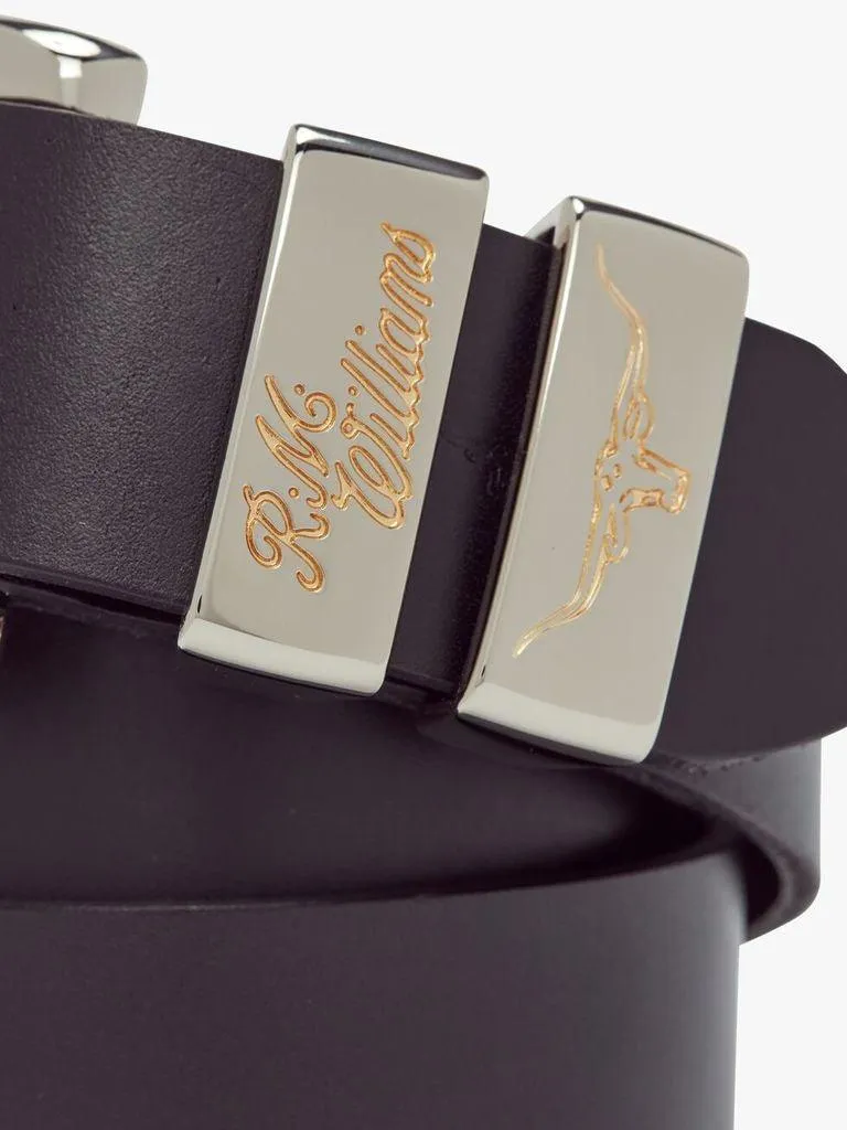 R M Williams 1 1/2" 3 piece Jerrawa Belt Black