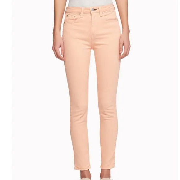 Rag &amp; Bone High Rise Pink Skinny Jeans