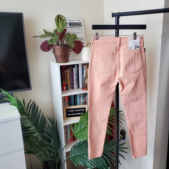 Rag &amp; Bone High Rise Pink Skinny Jeans