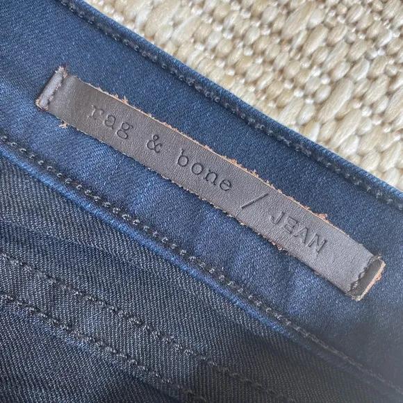Rag &amp; Bone Ribbon Trim mid rise Skinny Jeans in midnight blue size 27