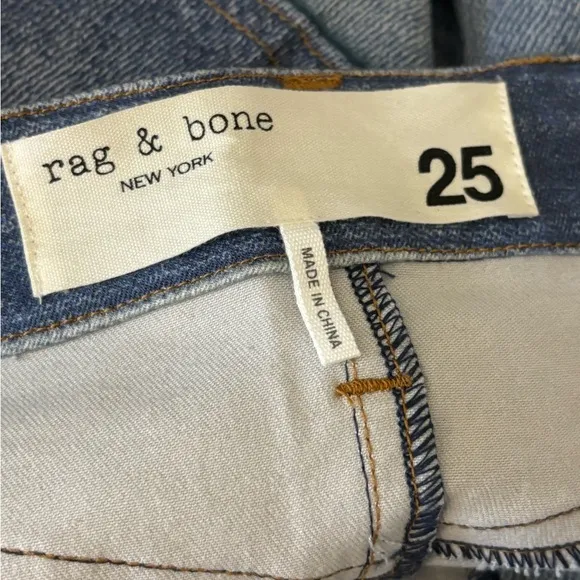 rag &amp; bone Woman Two Tone Crop Jeans Size: 25