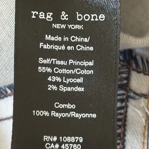 rag &amp; bone Woman Two Tone Crop Jeans Size: 25