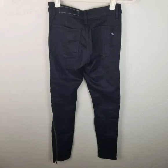 Rag &amp; Bone Women's 24 Black Skinny Jeans Full Zip