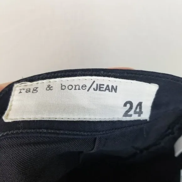Rag &amp; Bone Women's 24 Black Skinny Jeans Full Zip