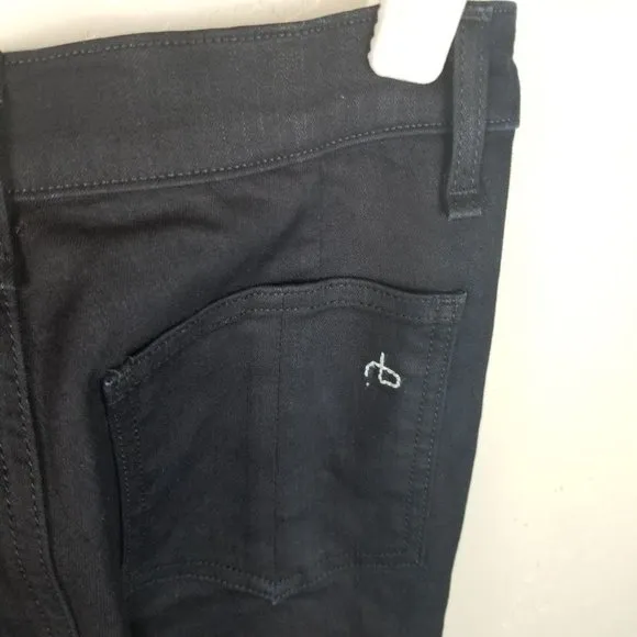 Rag &amp; Bone Women's 24 Black Skinny Jeans Full Zip