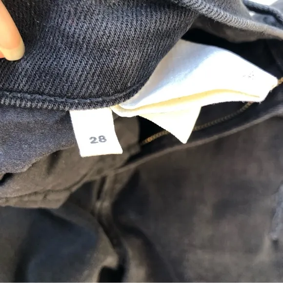 Reformation Ripped Distressed Denim Black Women Shorts, size 28