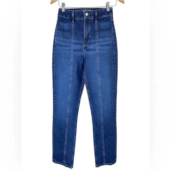 REFORMATION Women's Amie Seamed High Rise Straight Leg Jeans Sz 25