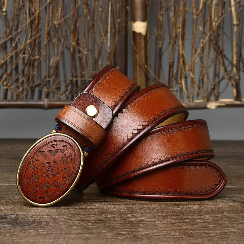 Retro Leather Belt: 3.8cm Width