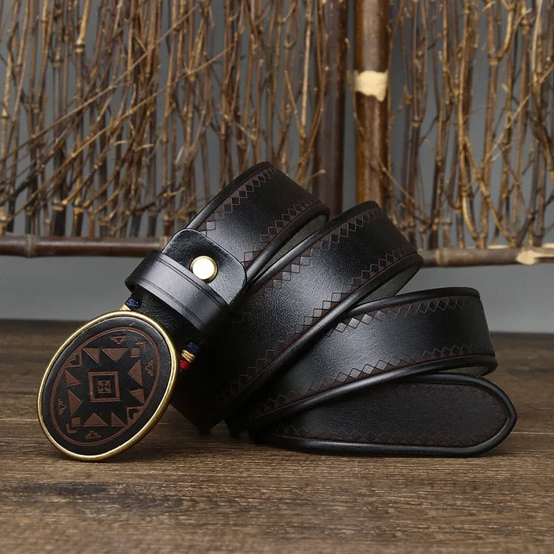 Retro Leather Belt: 3.8cm Width