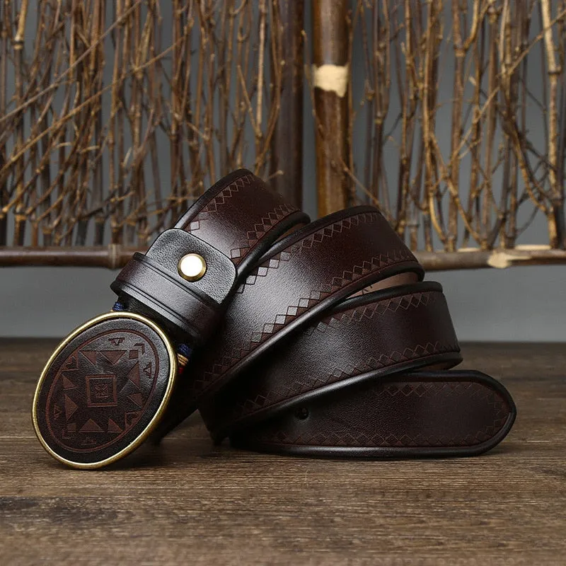 Retro Leather Belt: 3.8cm Width