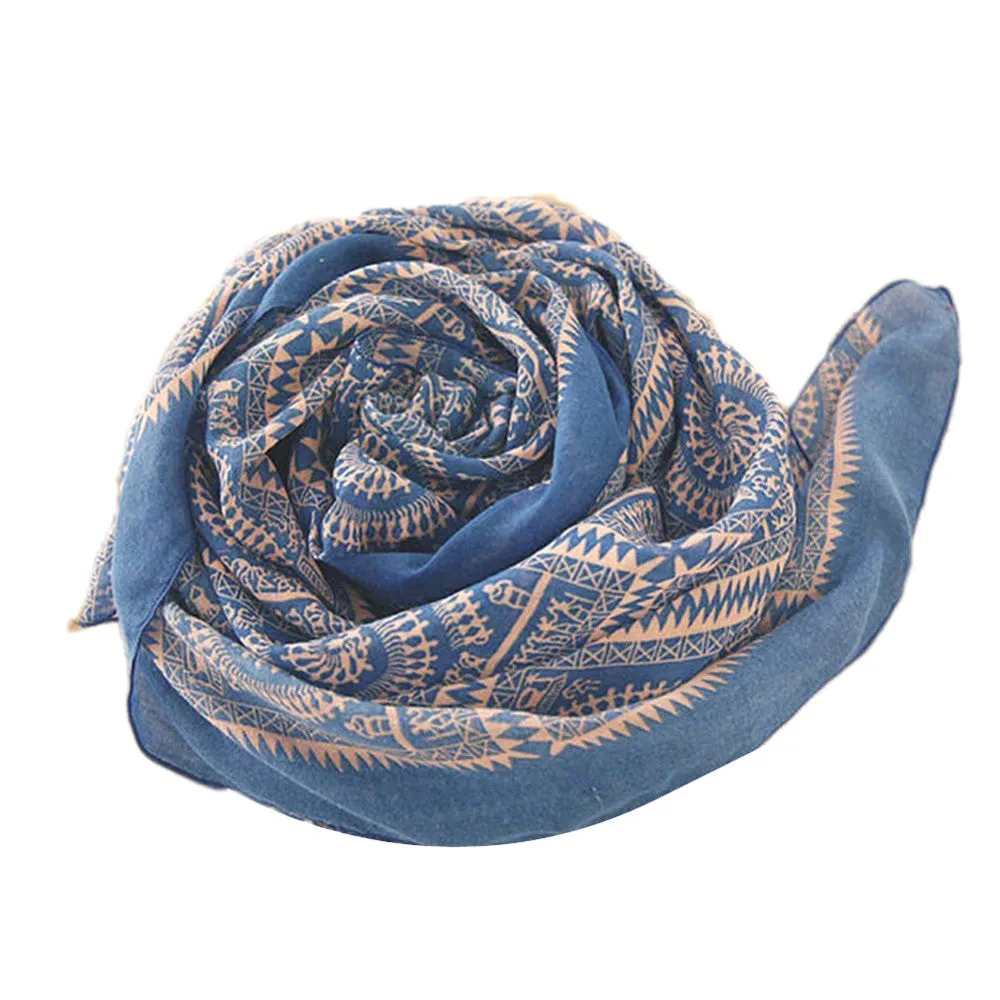 Retro Swirl Print Scarf