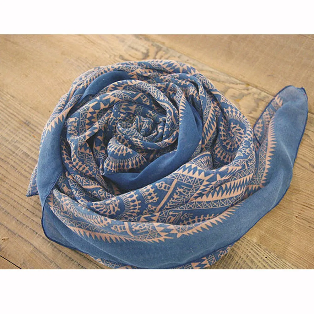 Retro Swirl Print Scarf