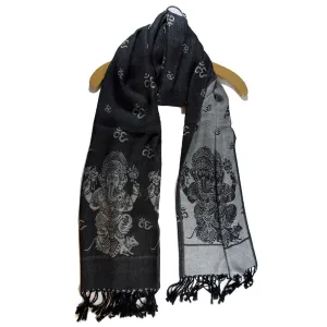 Reversible Scarf Pattern Ganesha Print Shawl
