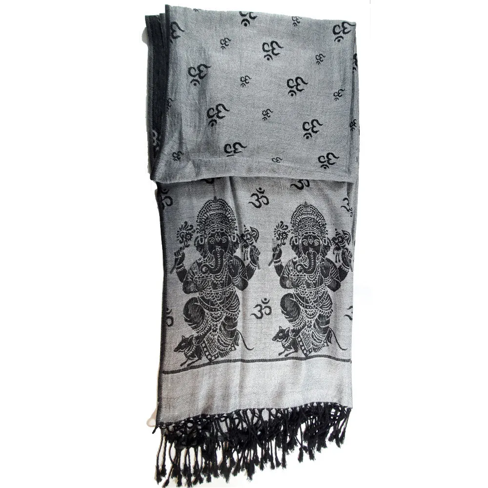 Reversible Scarf Pattern Ganesha Print Shawl