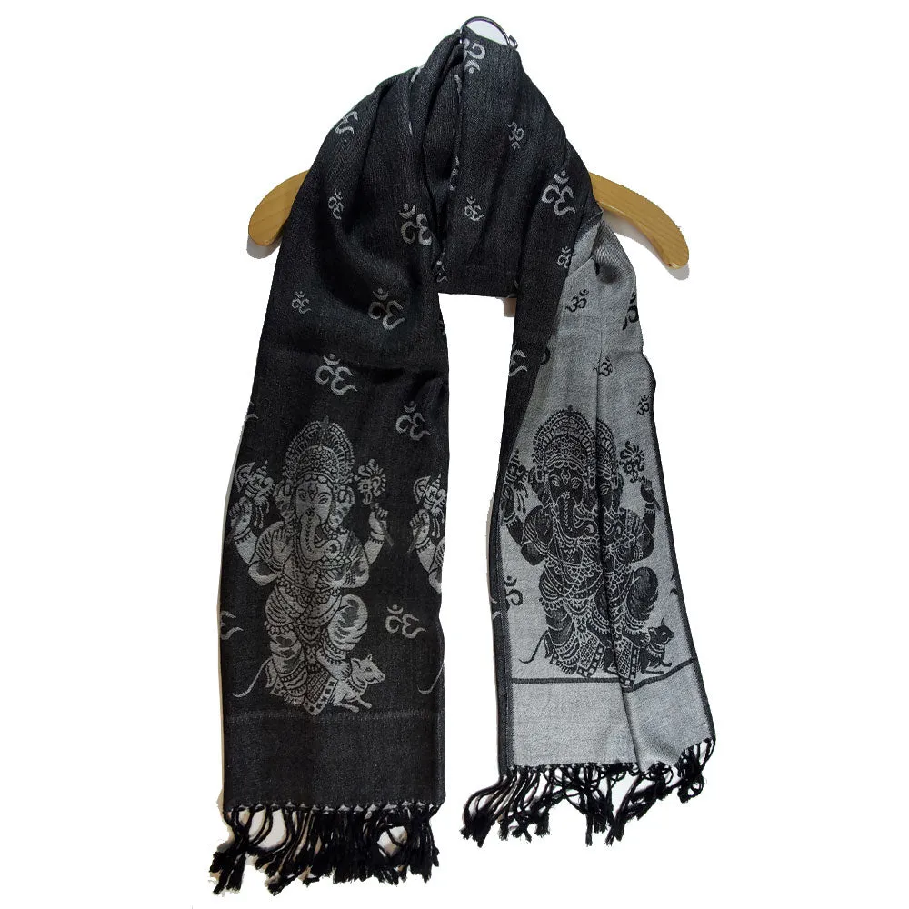 Reversible Scarf Pattern Ganesha Print Shawl